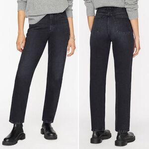 FRAME Le High N Tight Straight Leg Jeans High Waist Inkwell Black Wash Size 28 6